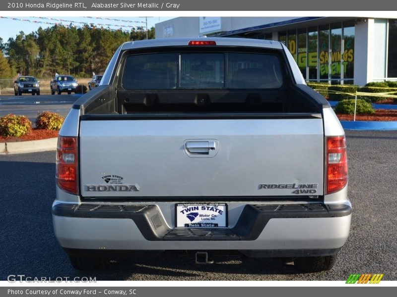 Alabaster Silver Metallic / Gray 2010 Honda Ridgeline RTL