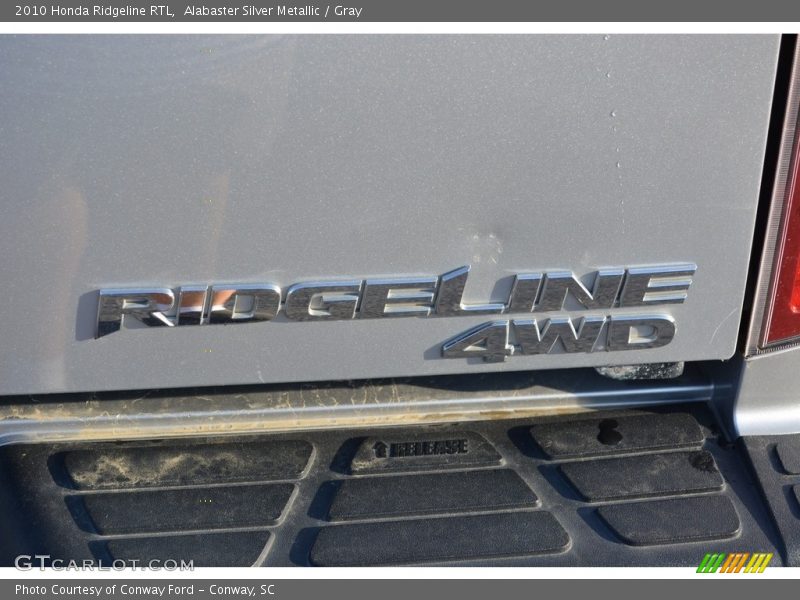 Alabaster Silver Metallic / Gray 2010 Honda Ridgeline RTL