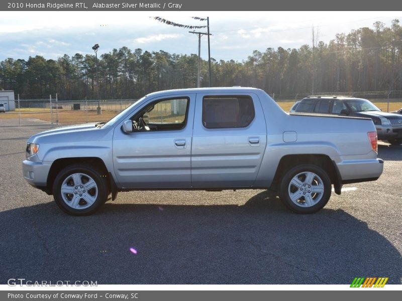 Alabaster Silver Metallic / Gray 2010 Honda Ridgeline RTL