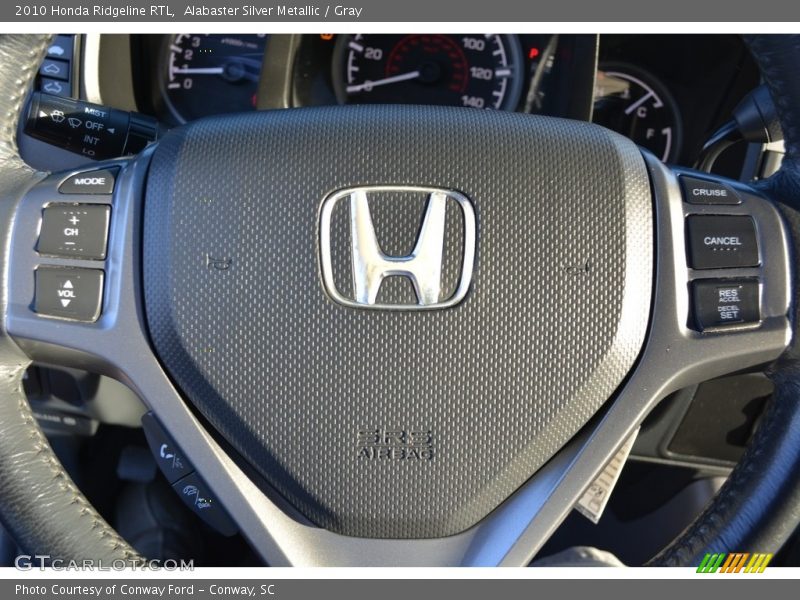 Alabaster Silver Metallic / Gray 2010 Honda Ridgeline RTL