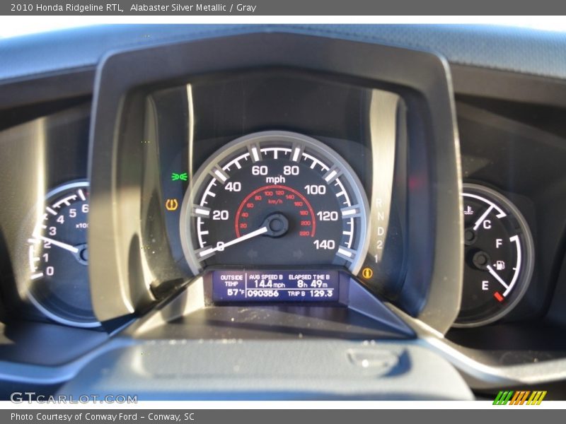Alabaster Silver Metallic / Gray 2010 Honda Ridgeline RTL