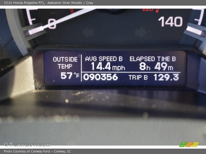 Alabaster Silver Metallic / Gray 2010 Honda Ridgeline RTL