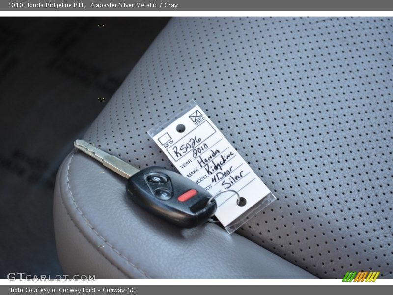 Alabaster Silver Metallic / Gray 2010 Honda Ridgeline RTL