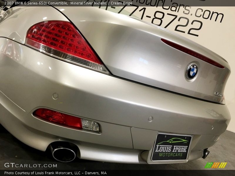 Mineral Silver Metallic / Cream Beige 2007 BMW 6 Series 650i Convertible