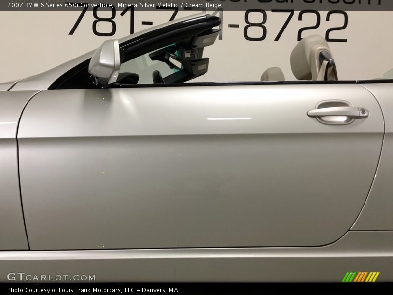 Mineral Silver Metallic / Cream Beige 2007 BMW 6 Series 650i Convertible