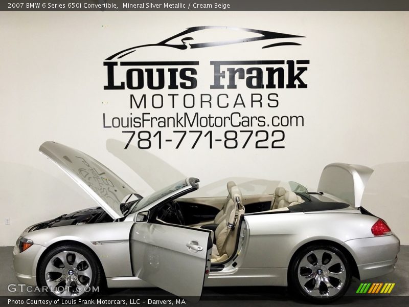 Mineral Silver Metallic / Cream Beige 2007 BMW 6 Series 650i Convertible