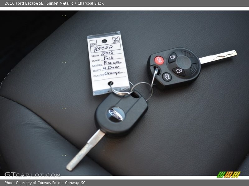 Sunset Metallic / Charcoal Black 2016 Ford Escape SE