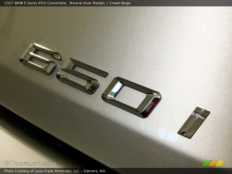 Mineral Silver Metallic / Cream Beige 2007 BMW 6 Series 650i Convertible