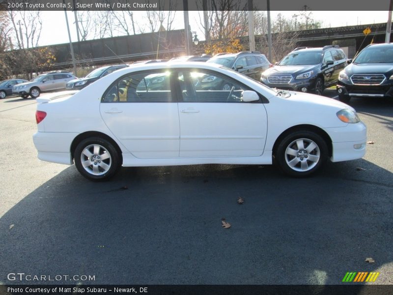 Super White / Dark Charcoal 2006 Toyota Corolla S
