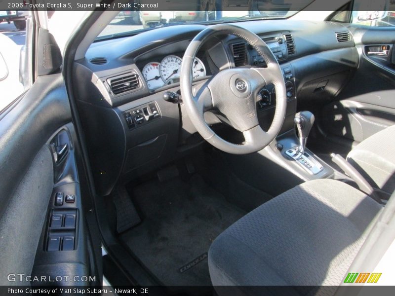 Super White / Dark Charcoal 2006 Toyota Corolla S