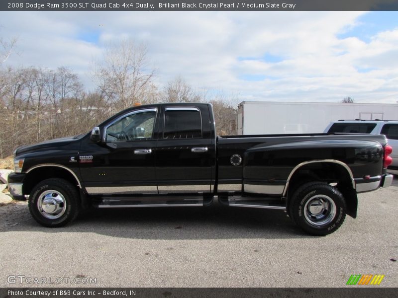 Brilliant Black Crystal Pearl / Medium Slate Gray 2008 Dodge Ram 3500 SLT Quad Cab 4x4 Dually