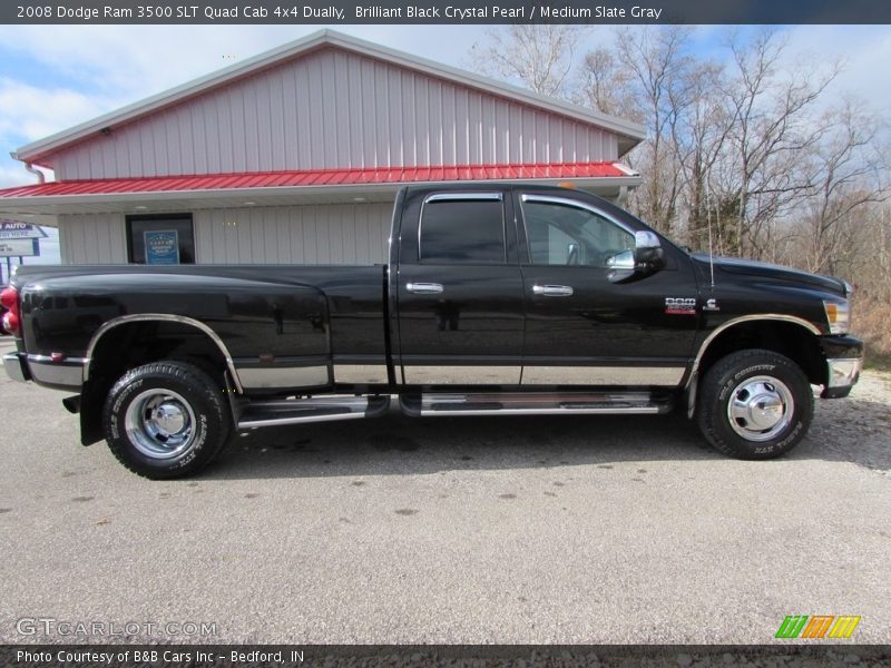 Brilliant Black Crystal Pearl / Medium Slate Gray 2008 Dodge Ram 3500 SLT Quad Cab 4x4 Dually