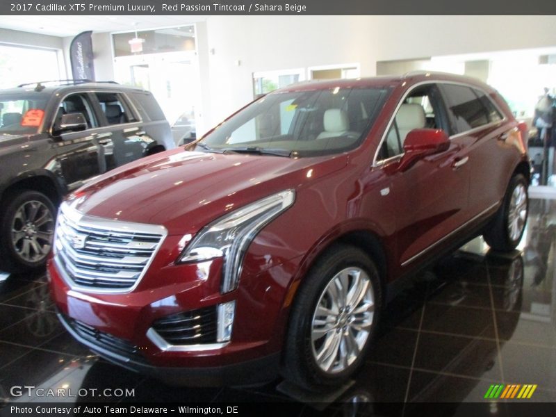 Red Passion Tintcoat / Sahara Beige 2017 Cadillac XT5 Premium Luxury