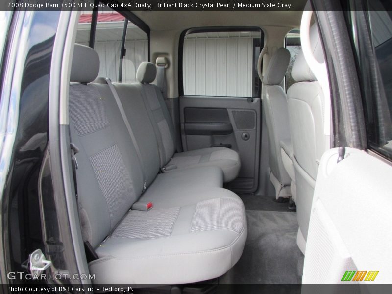 Brilliant Black Crystal Pearl / Medium Slate Gray 2008 Dodge Ram 3500 SLT Quad Cab 4x4 Dually