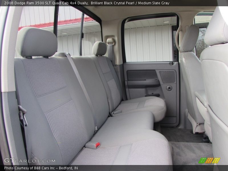 Brilliant Black Crystal Pearl / Medium Slate Gray 2008 Dodge Ram 3500 SLT Quad Cab 4x4 Dually