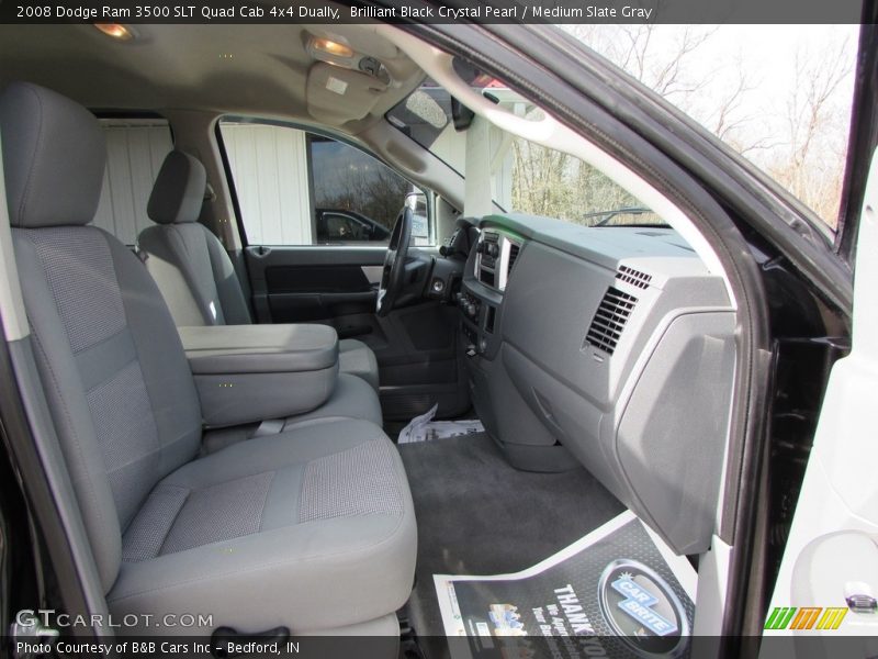 Brilliant Black Crystal Pearl / Medium Slate Gray 2008 Dodge Ram 3500 SLT Quad Cab 4x4 Dually