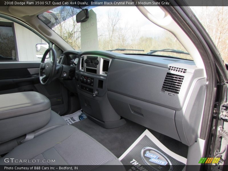 Brilliant Black Crystal Pearl / Medium Slate Gray 2008 Dodge Ram 3500 SLT Quad Cab 4x4 Dually
