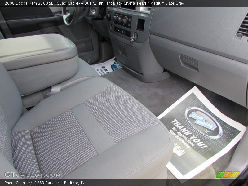 Brilliant Black Crystal Pearl / Medium Slate Gray 2008 Dodge Ram 3500 SLT Quad Cab 4x4 Dually