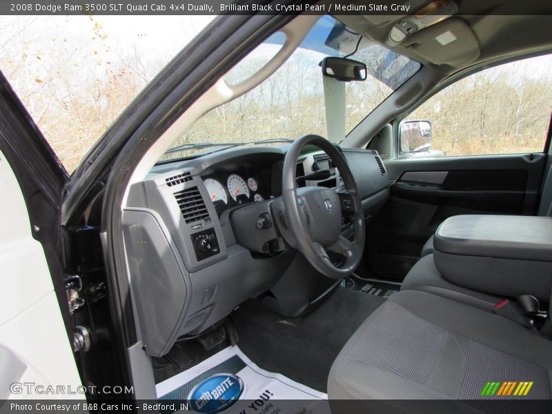 Brilliant Black Crystal Pearl / Medium Slate Gray 2008 Dodge Ram 3500 SLT Quad Cab 4x4 Dually