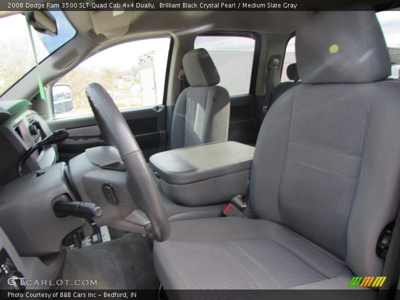 Brilliant Black Crystal Pearl / Medium Slate Gray 2008 Dodge Ram 3500 SLT Quad Cab 4x4 Dually