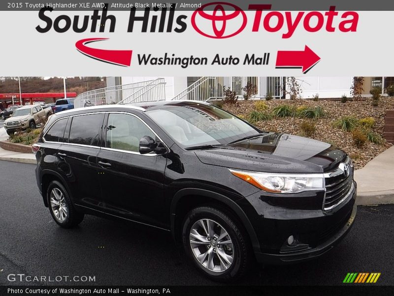 Attitude Black Metallic / Almond 2015 Toyota Highlander XLE AWD