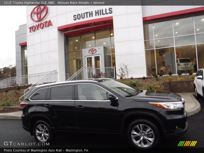 Attitude Black Metallic / Almond 2015 Toyota Highlander XLE AWD