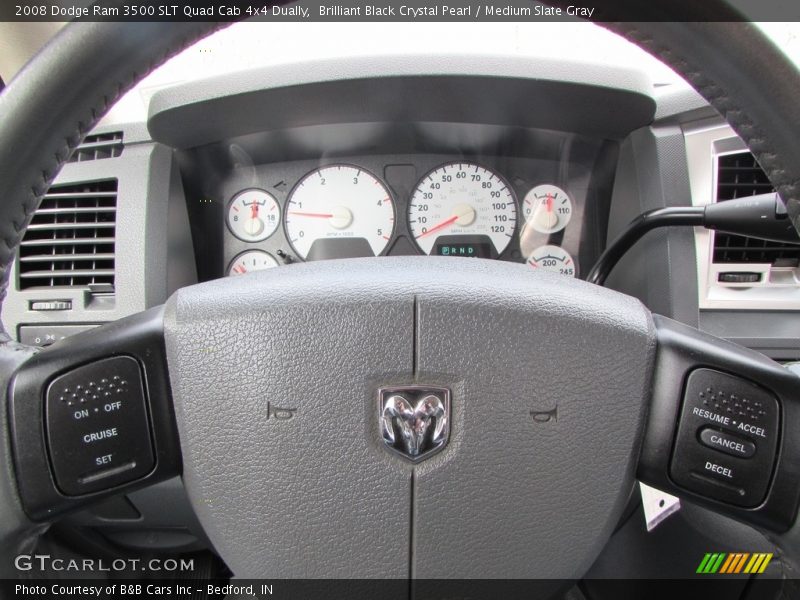 Brilliant Black Crystal Pearl / Medium Slate Gray 2008 Dodge Ram 3500 SLT Quad Cab 4x4 Dually