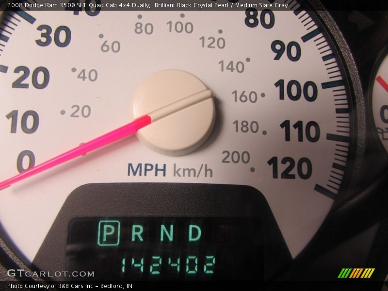 Brilliant Black Crystal Pearl / Medium Slate Gray 2008 Dodge Ram 3500 SLT Quad Cab 4x4 Dually