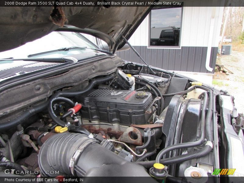 Brilliant Black Crystal Pearl / Medium Slate Gray 2008 Dodge Ram 3500 SLT Quad Cab 4x4 Dually