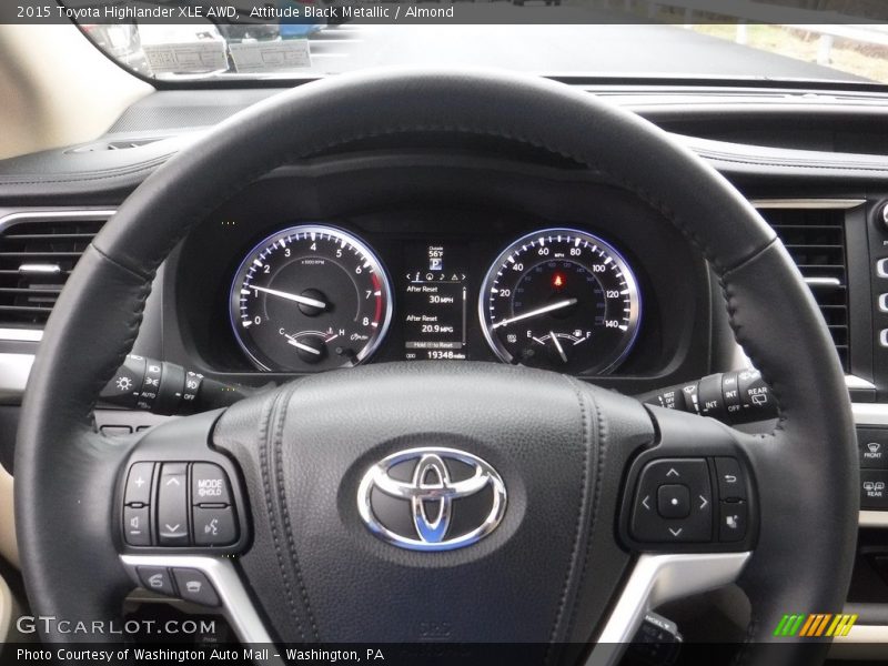 Attitude Black Metallic / Almond 2015 Toyota Highlander XLE AWD