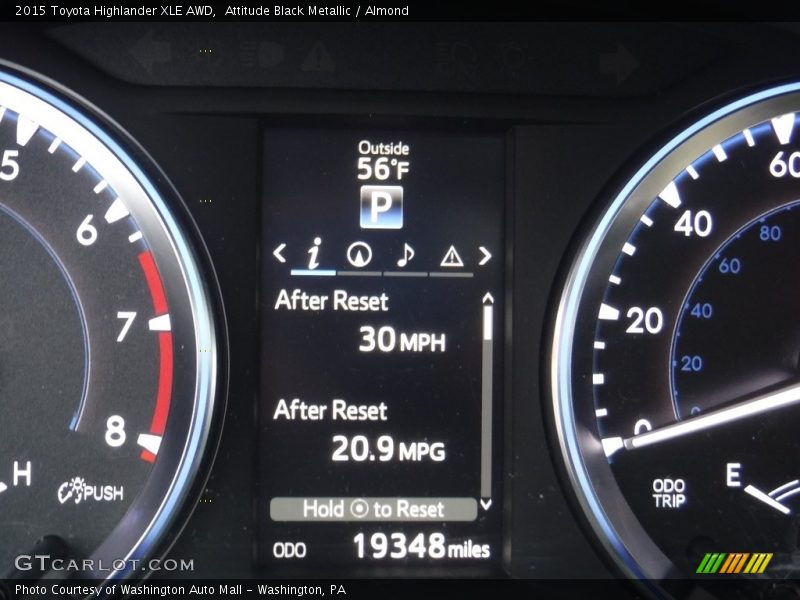 Attitude Black Metallic / Almond 2015 Toyota Highlander XLE AWD