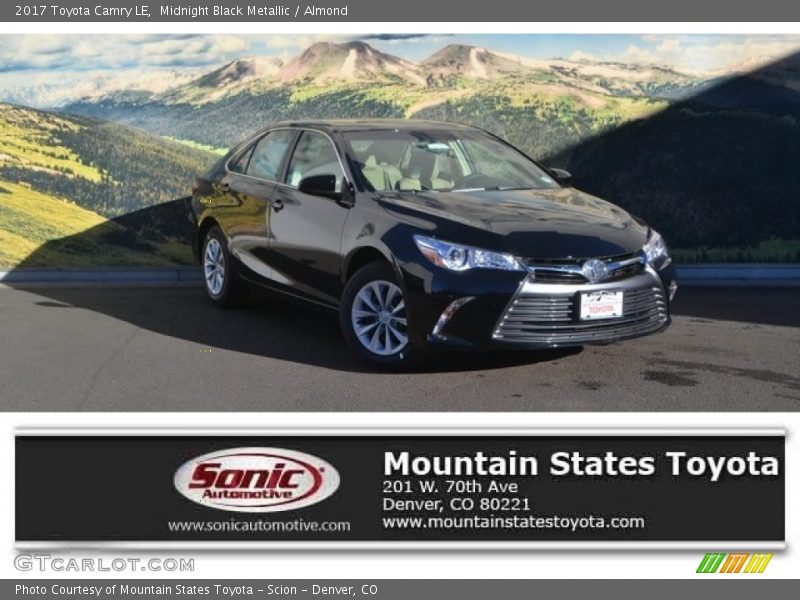 Midnight Black Metallic / Almond 2017 Toyota Camry LE