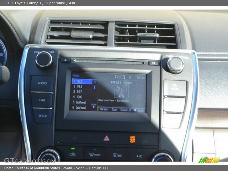 Super White / Ash 2017 Toyota Camry LE