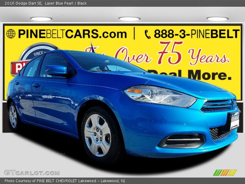 Laser Blue Pearl / Black 2016 Dodge Dart SE