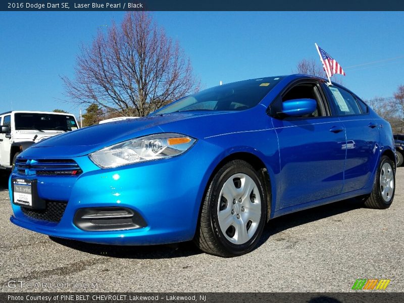 Laser Blue Pearl / Black 2016 Dodge Dart SE