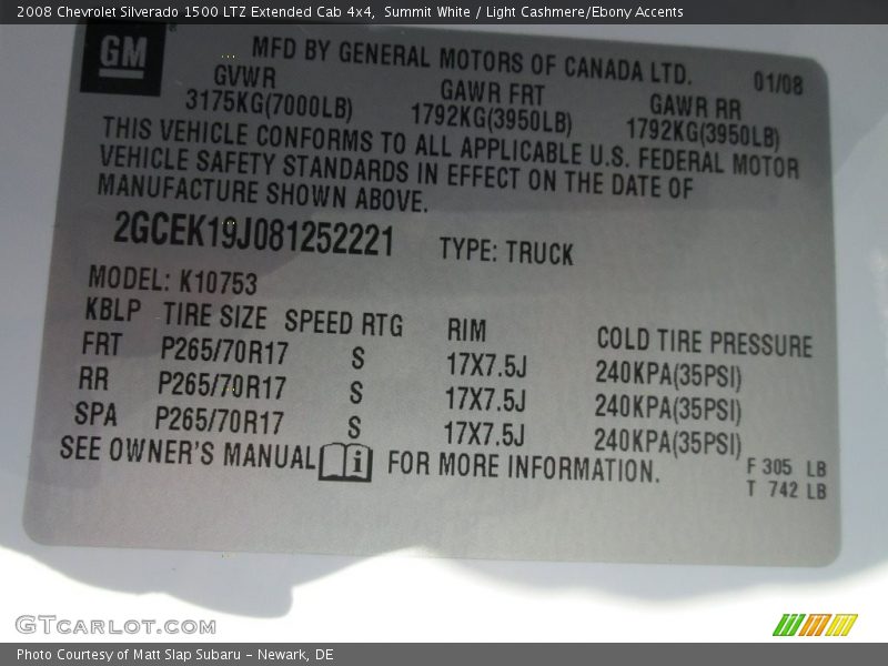 Summit White / Light Cashmere/Ebony Accents 2008 Chevrolet Silverado 1500 LTZ Extended Cab 4x4