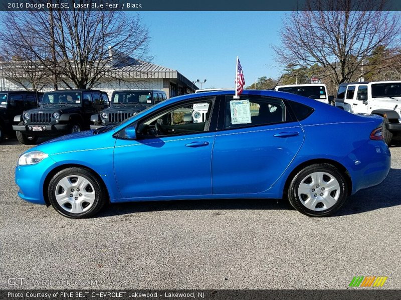 Laser Blue Pearl / Black 2016 Dodge Dart SE