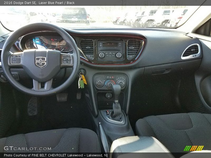 Laser Blue Pearl / Black 2016 Dodge Dart SE