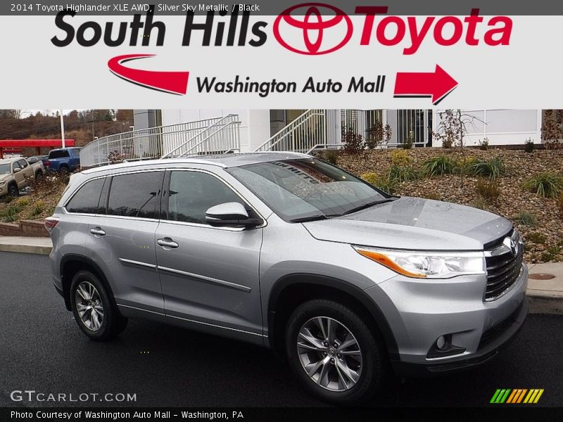 Silver Sky Metallic / Black 2014 Toyota Highlander XLE AWD