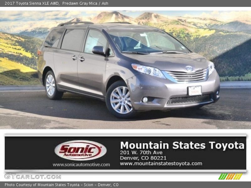 Predawn Gray Mica / Ash 2017 Toyota Sienna XLE AWD