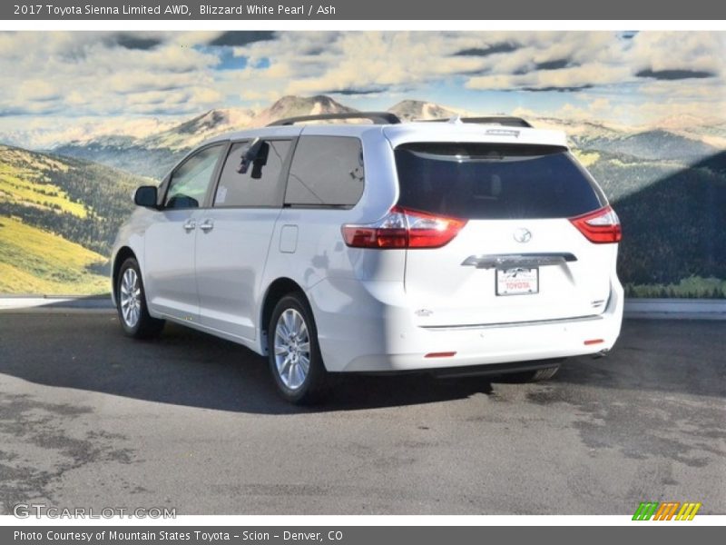 Blizzard White Pearl / Ash 2017 Toyota Sienna Limited AWD