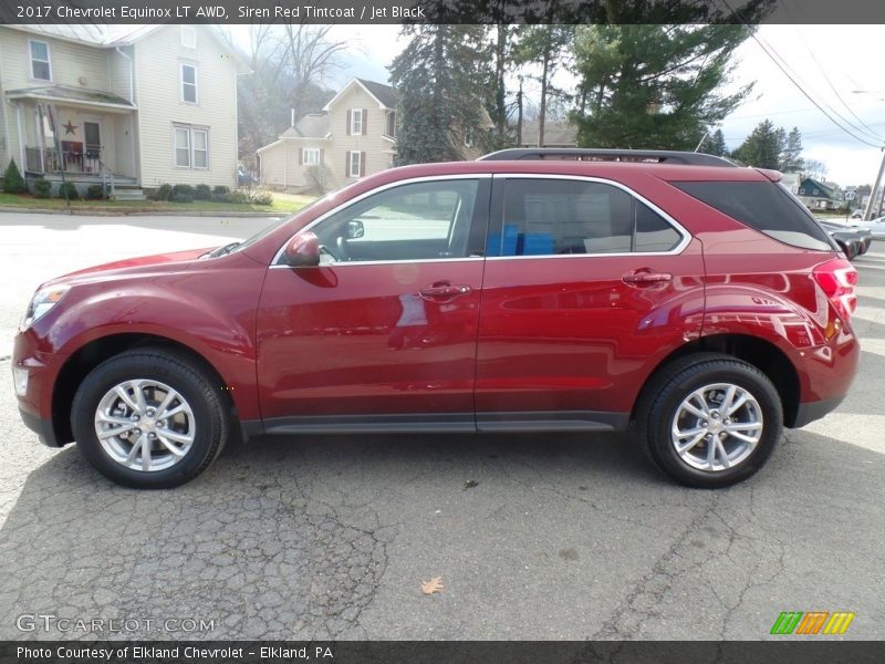 Siren Red Tintcoat / Jet Black 2017 Chevrolet Equinox LT AWD