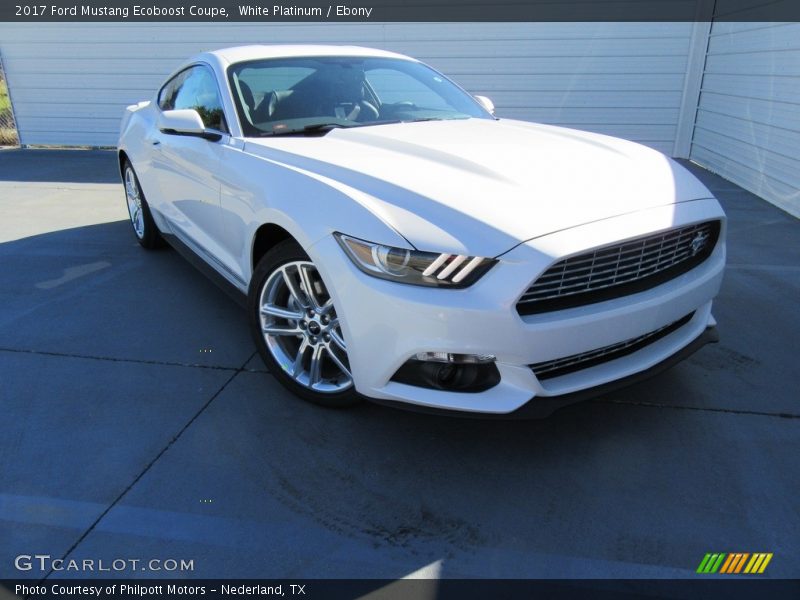 White Platinum / Ebony 2017 Ford Mustang Ecoboost Coupe