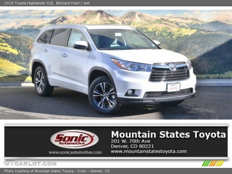 Blizzard Pearl / Ash 2016 Toyota Highlander XLE