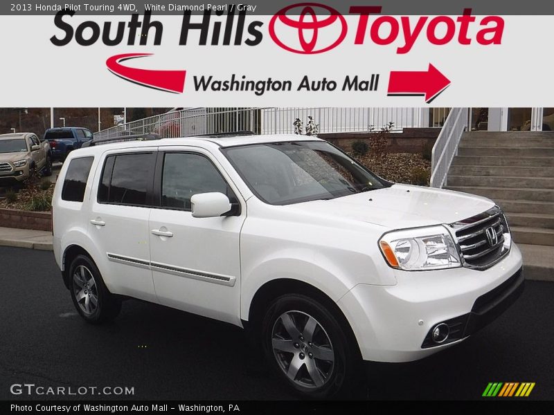 White Diamond Pearl / Gray 2013 Honda Pilot Touring 4WD