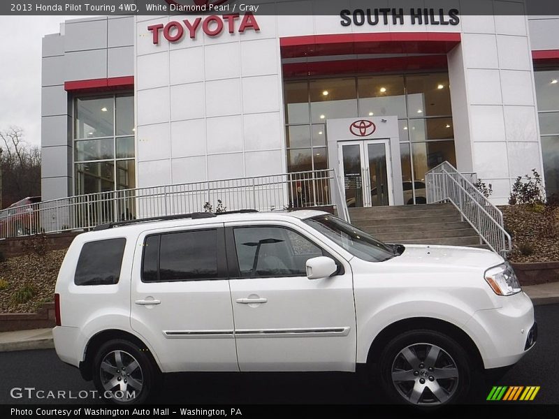White Diamond Pearl / Gray 2013 Honda Pilot Touring 4WD