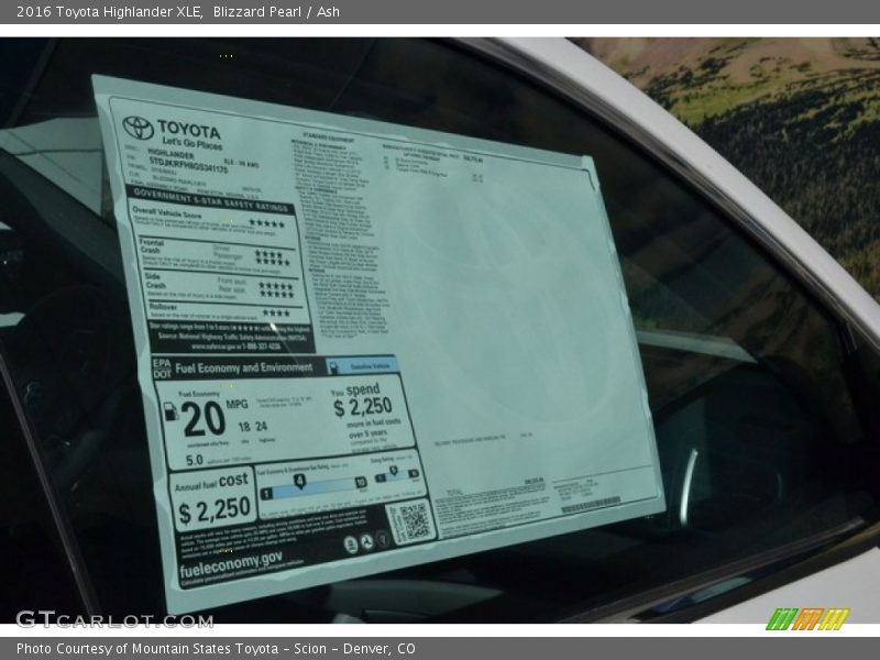 Blizzard Pearl / Ash 2016 Toyota Highlander XLE