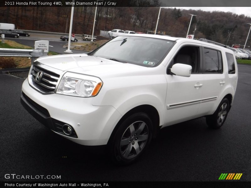 White Diamond Pearl / Gray 2013 Honda Pilot Touring 4WD