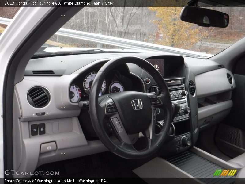 White Diamond Pearl / Gray 2013 Honda Pilot Touring 4WD
