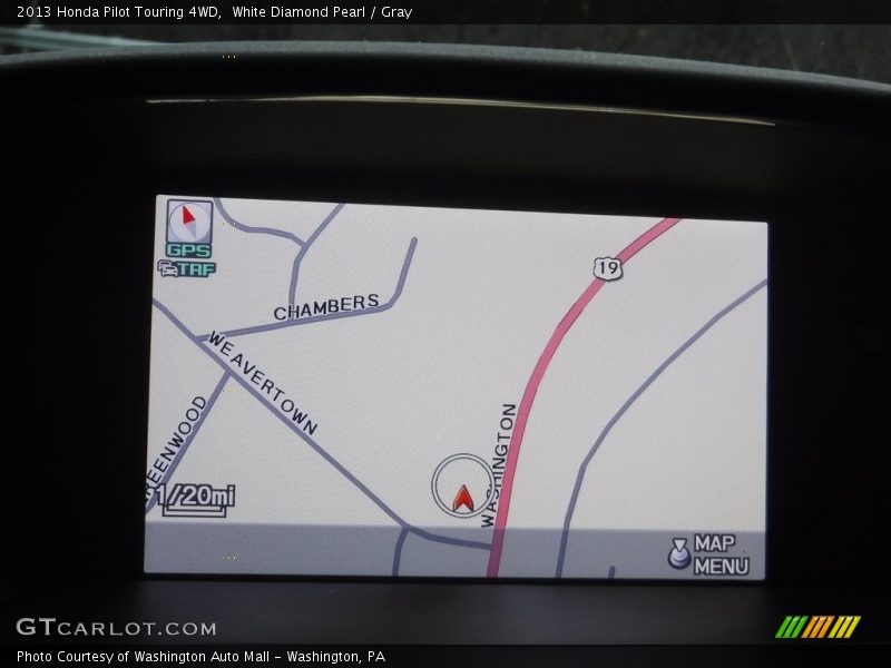 White Diamond Pearl / Gray 2013 Honda Pilot Touring 4WD